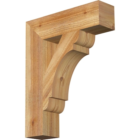 Ekena Millwork Olympic Block Rough Sawn Bracket, Western Red Cedar, 4"W x 16"D x 20"H BKT04X16X20OLY05RWR